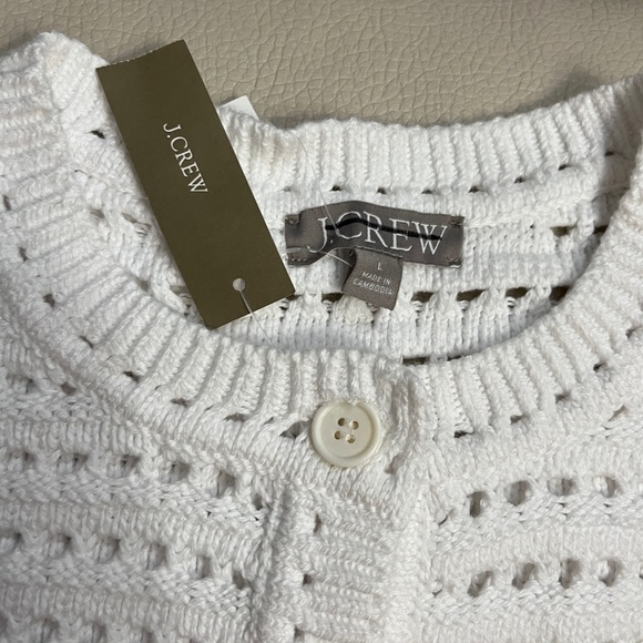 NWT - J. Crew Women’s Short Sleeve Open Knit Cardigan - Size L - Picture 6 of 7